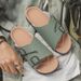 2025 Summer Women's Fashion One-Strap Women's Outdoor Flat Comfortable Suede For Beach_vogvips.com