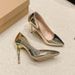 2024 New Women's Silver High Heels For Girls, Pointed Toe Stiletto Heels, Fashionable And Trendy, Professional Work_vogvips.com