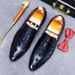 New men's shoes youth office cowhide leather shoes British crocodile print business dress slip-on A single shoe_vogvips.com