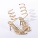 Elegant French-Style Pearl Strap Snake Wrap High Heel Sandals - Pointed Toe Open-Toe Women's Fashion Shoes (Black/White/Gold, 36-41)_vogvips.com