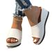 Summer New European And American Fish Mouth Wedge Fashion Casual Export Large Size Women's One-Strap Sandals_vogvips.com