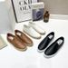 White Casual Elastic Low Cut Lazy Leather All Season Lightweight Rubber Flat Shoes, Men's Shoes_vogvips.com