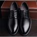 Autumn Formal Men's Business Leather Shoes Soft Sole Breathable Casual Shoes Lace Up Black Driving Shoes_vogvips.com