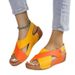 Summer New Women's Flat Wedge Heel Peep-toe Sandals - Plus Size Platform Hollow-out Beach Sandals_vogvips.com