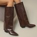 Women's Retro Style Over The Knee Boots Black Chunky Heel Tall Western Riding New Style_vogvips.com