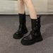 Brown For Women 2024 New Autumn Thick-Soled Mid-Calf Two-Way Slim Short Boots With A High-End Feel_vogvips.com