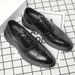 Suitable For All Seasons Business Formal Leather Men, Genuine Leather, Breathable Casual Brogue For Autumn, Korean Style British Wedding Groom_vogvips.com