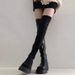 Over-the-Knee Long For Women 2024 Autumn Winter Suede High Boots Thick Sole Chunky Heel Petite Fleece-Lined Slimming_vogvips.com