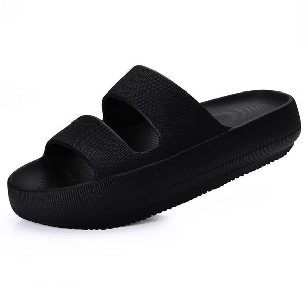 Bebealy New Women's Flat Slippers Summer Sandals Fashion Soft Home Shoes Outdoor Non-slip Beach Slippers Indoor Cloud Slippers_vogvips.com