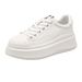 Shell Toe White Sneakers For Women 2023 Spring New Style Platform Thick Casual Genuine Leather Absorbent Sole Women's_vogvips.com