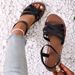 Cross-border Plus-size Summer New European And American Fashion Versatile Flat Roman Beach Sandals, One-strap Sandals_vogvips.com
