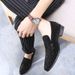 Leather men's loafers men's pointed leather shoes rhinestones men's shoes_vogvips.com