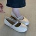 French Great-looking Flat-soled Silver Single Shoes Women's Summer Skirt Mary Jane Shoes Ballet Evening Shoes_vogvips.com