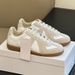 25MM6 Dexun New Genuine Leather White Lace-up Forrest Gump Shoes Flat Casual Sports Couple Sneakers_vogvips.com