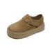 Height-increasing Platform Birkenstocks Women's Retro All-inclusive Birkenstocks Single Shoes Velvet Snow Boots Autumn And Winter_vogvips.com
