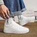ShoeVault Student Trendy Flat Fashion Versatile Casual White Men's Sports Shoes Air Force One_vogvips.com