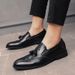 British Business Tassel Set Foot For Oversized Block Loafers, Men's Korean Casual Small Leather Shoes_vogvips.com