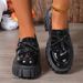 New Shoes Women's Smooth Uniform Lace-up Platform Leather Shoes_vogvips.com
