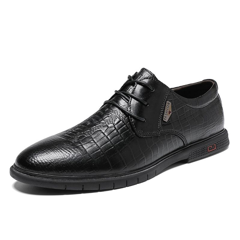 Men's Shoes Crocodile Pattern Men's Dress Gentleman's Leather Shoes Small Leather Shoes Large Size Shoes_vogvips.com