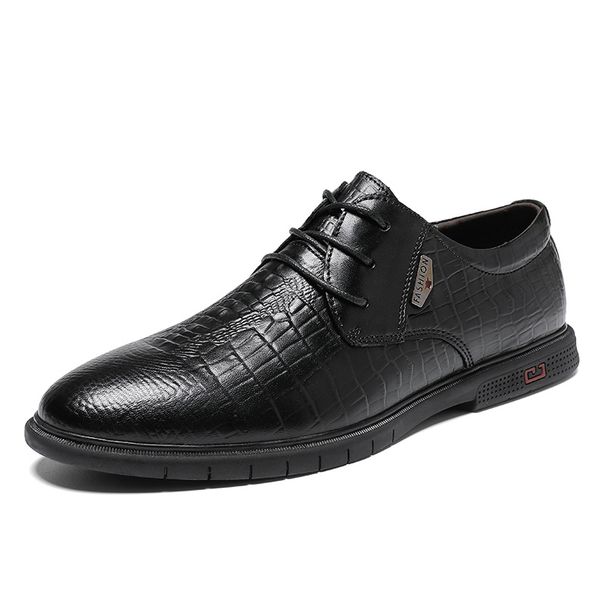 Men's Shoes Crocodile Pattern Men's Dress Gentleman's Leather Shoes Small Leather Shoes Large Size Shoes_vogvips.com