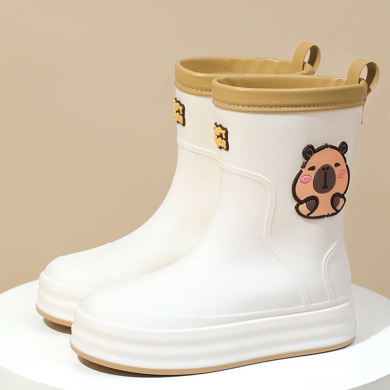 New Women's Fashionable Foreign Trade Water Shoes, Parent-child Rain Boots, Mid-calf, Non-slip, Waterproof,_vogvips.com