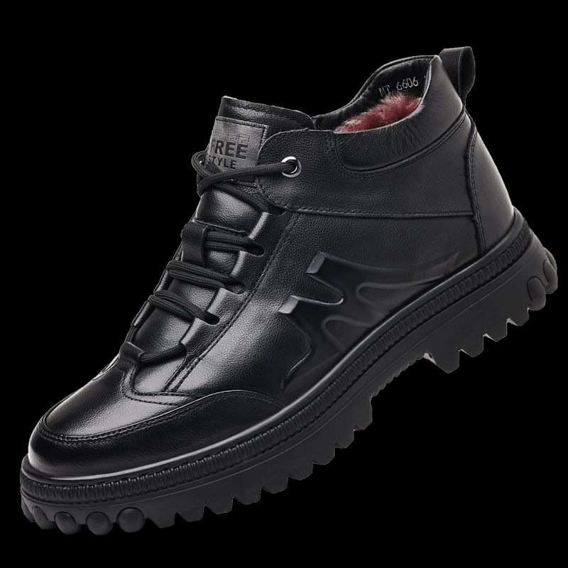 New Leather Spring Men's Shoes High-top Men's Heightening Tooling Martin Boots_vogvips.com