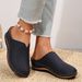 Women's Thick Soled Slip-On Embroidered Slippers Autumn New Style plus Size Closed Toe Lazy Wedge Heel Half Slippers_vogvips.com