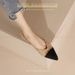 First-Layer Cowhide Summer New Style New-Inspired Color-Block Pointed-Toe Flat Shoes For Women, Korean Version,_vogvips.com
