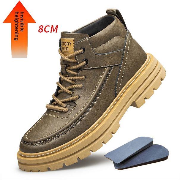 Men's Invisible Inner Heightening Shoes High-top Sports And Leisure Heightening Shoes Platform Tooling Shoes Martin Boots_vogvips.com