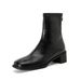 Weiwei Lady 6688-1 Silent Sole Elastic Slim Boots For Women, Autumn Chunky Heel Ankle Boots, Commuting Retro Black Boots_vogvips.com