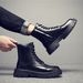 Long Martin Boots Men's Style Black High-top Leather Shoes Locomotive Boots Boys Leather Boots_vogvips.com