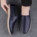 Euro Step Formal Spring Summer Loafers Slip-On Moccasins Casual Leather Top Layer Cowhide Lazy Men's Shoes_vogvips.com