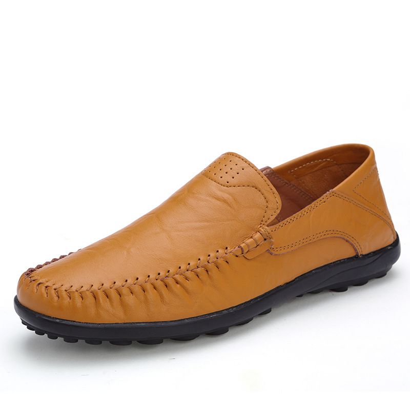 New bean shoes Men's shoes spring and summer shoes leather shoes hollowed out large size_vogvips.com