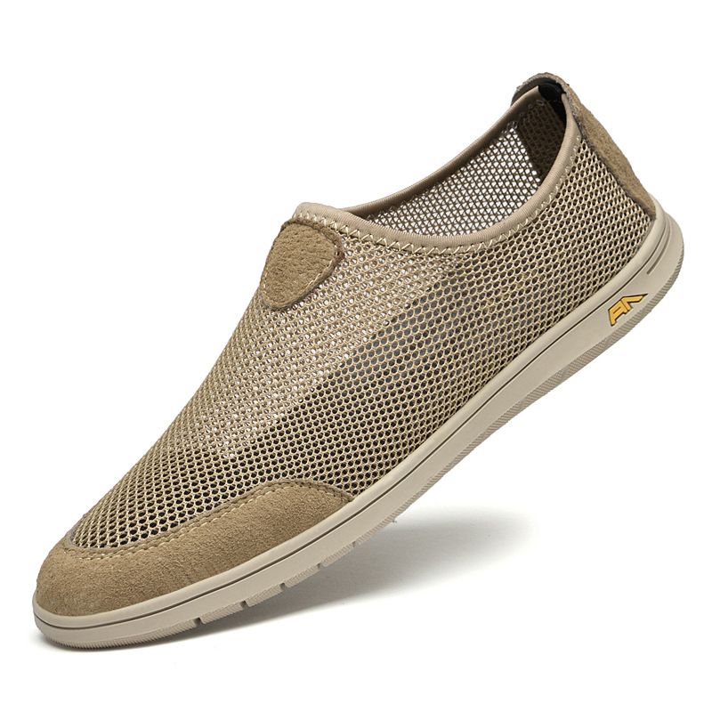 Men's Shoes Fly-woven Lazy One-pedal Simple Solid Color Soft-soled Casual Men's Board Shoes_vogvips.com
