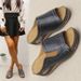 Platform Open Toe Beach Slippers Women's Wedge Heels Lightweight PU Sole Flip-flops_vogvips.com