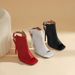 Peep Square Toe Versatile Hollow Out Short Boots Factory Direct Sale European And American Style Elegant Metal Super_vogvips.com