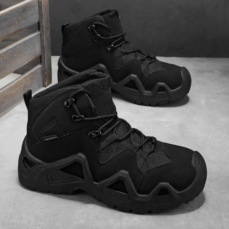 Men's Low-Cut Outdoor Work Tactical Boots, Non-Slip, Durable Thick-Soled, Vintage Style, Teenagers' Hiking And_vogvips.com