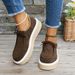 Large Size For Autumn And Winter 2023 Women's , Canvas Tie Up Thick Soles, Casual Round Toe, Thickened Warm Cotton_vogvips.com
