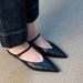 Vintage Open-Toe Shoes For Women With One Strap V-Cut Pointed Toe Sandals Versatile Slip-On Simple Half Slippers_vogvips.com