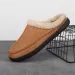 Slippers Men's Home Winter Indoor Plush Warm Shoes Thick Bottom Waterproof Leather House Man Suede Cotton_vogvips.com