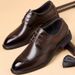Euro Step Top Layer Cowhide British Style Business Formal Genuine Leather Brogue Shoes Men's Crocodile Pattern_vogvips.com