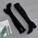 Autumn Winter Over-the-Knee For Women, Chunky Suede Slimming Elastic Lined High Heel Boots, Women's Long Boots_vogvips.com