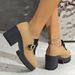 Cross-border Foreign Trade Fashion High-heeled Women's 2025 Winter New Casual Comfortable Chunky Heel Deep-cut Round-toe_vogvips.com