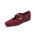Pointed Single Shoes Women's Thick Heel Velvet Cross Buckle Retro Mary Jane Shoes Women's Shallow Mouth_vogvips.com