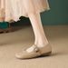 French Mary Jane Shoes Fairy Style One-word Buckle Shallow Mouth Flat Sole Shoes Large Size Women's Shoes_vogvips.com