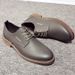Men's shoes plus velvet cowhide trend low top casual shoes black inner height enhancement business Men's leather shoes_vogvips.com