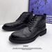 Men's Black Martin Boots Medium Tube Is Not Tired And The Feet Increase Height Men's Tooling Boots Martin Boots_vogvips.com