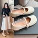 Mary Jane Shoes Women, Chunky Heel, French Style, Gentle, Suitable For Dresses, Shallow Mouth, Sole, Loafers,_vogvips.com