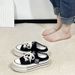 2025 Summer New Thick Soled Tall Slippers For Lazy Women, Trendy Half Dragged Fashion Casual Canvas Shoes_vogvips.com
