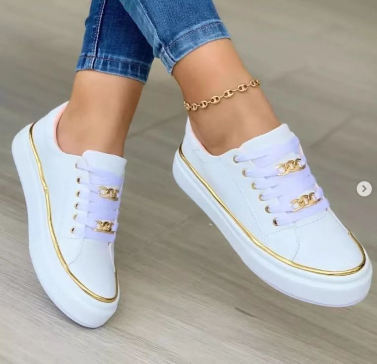 Women's Plus Size Casual Single Shoes Fashion Metal Wind Station Flat New Comfort Meets Statement-Making Artistry_vogvips.com